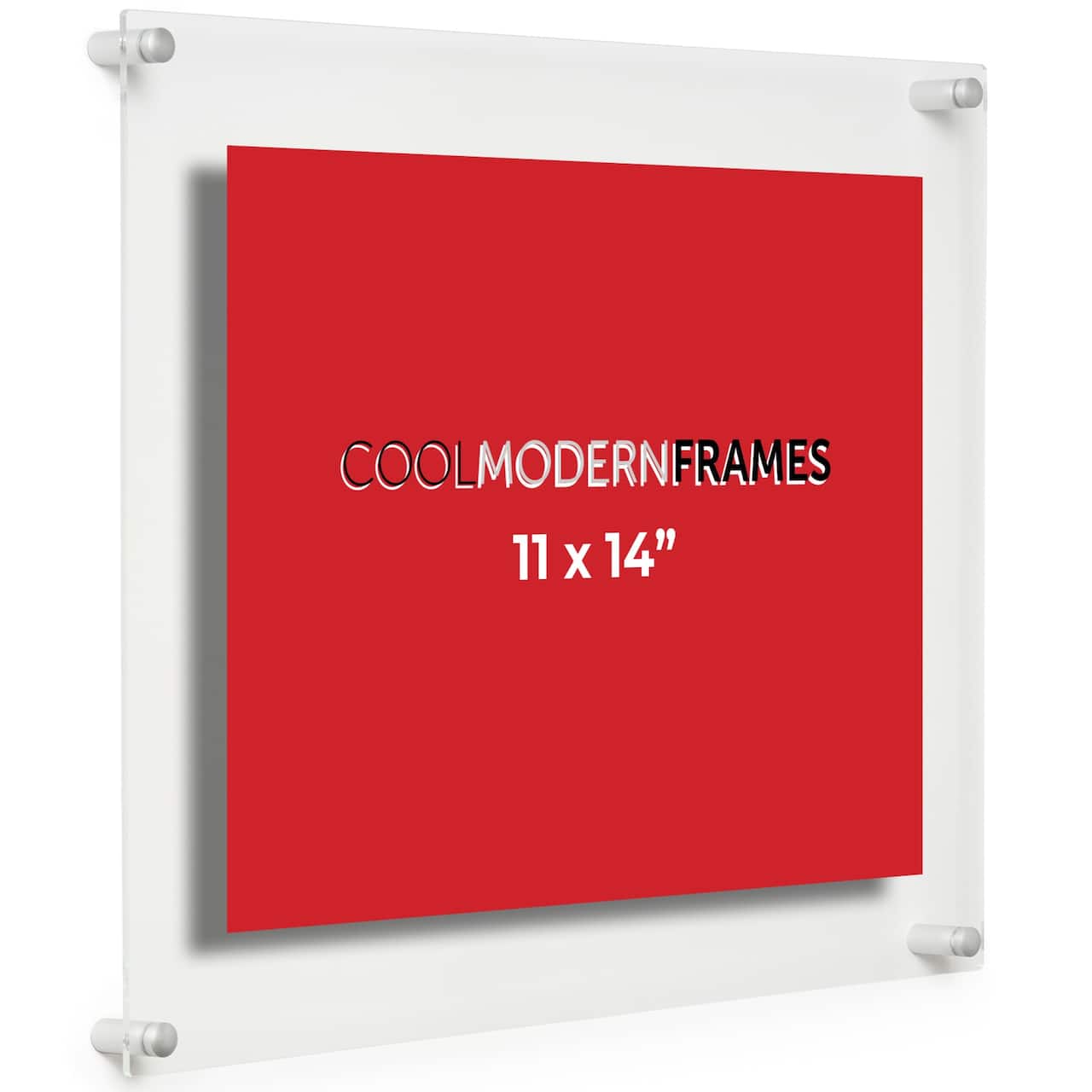 Cool Modern Frames Clear Acrylic Float Frame with Silver Hardware